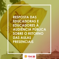 Resposta das Educadoras e Educadores à Audiência Pública sobre o retorno das aulas presenciais